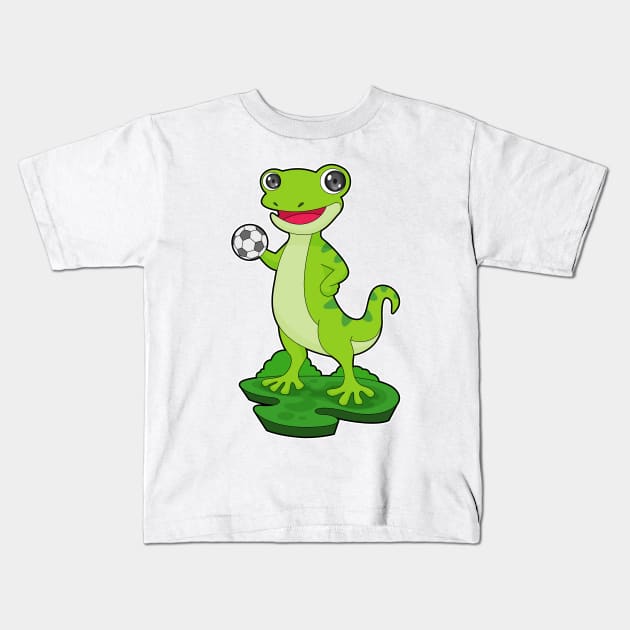 Gecko Handball player Handball Kids T-Shirt by Markus Schnabel